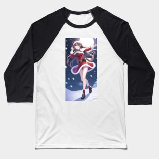 Santa Girl Baseball T-Shirt